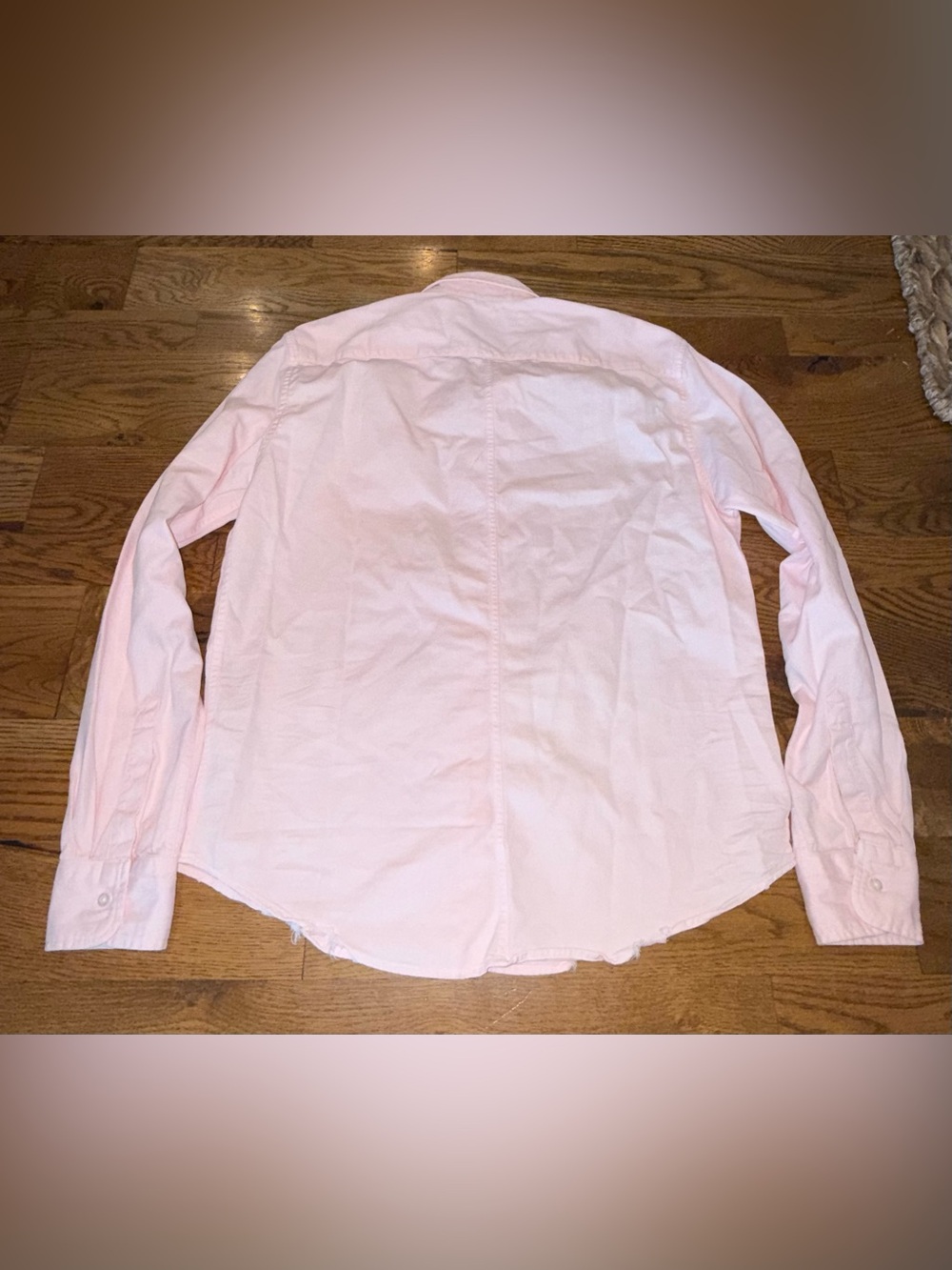 Frank & Eileen. Luke Oversized Distressed Button Down. Pink. Size XS. - Picture 4 of 12